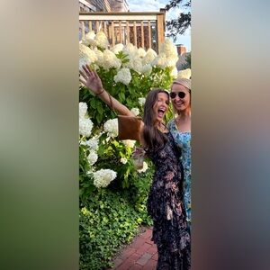 Black paisley ruffle dress